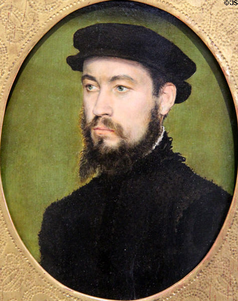Portrait of a man (prior to 1575) by Corneille de Lyon at Beaux-Arts Museum. Lyon, France.