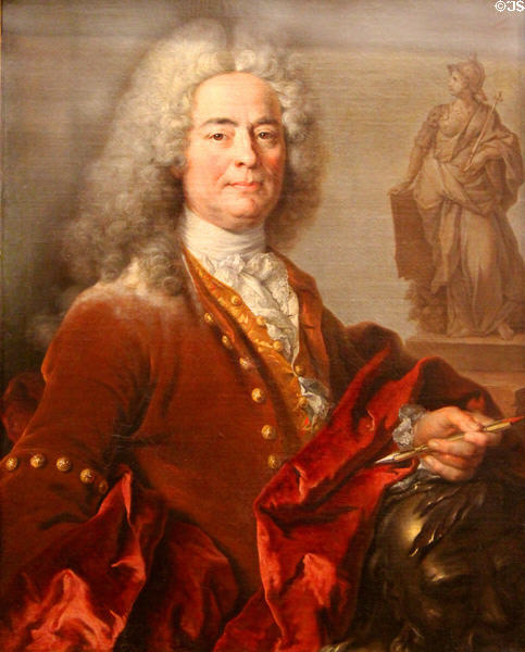 Portrait of sculptor Jean Thierry (1669-1739) by Nicolas de Largillière at Beaux-Arts Museum. Lyon, France.