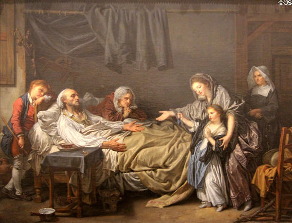 Lady of Charity painting (c1772-5) by Jean-Baptiste Greuze at Beaux-Arts Museum. Lyon, France.