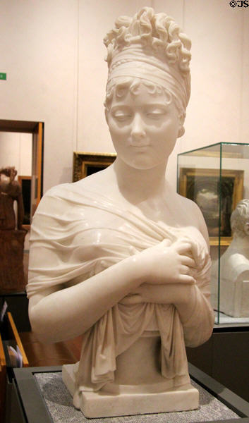 Marble bust of Juliette Récamier (1805-6) by Joseph Chinard at Beaux-Arts Museum. Lyon, France.