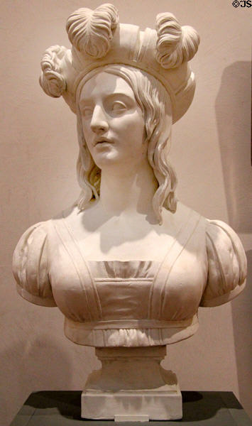 Plaster bust of Joan of Arc (1820) by Jean-François Legendre-Héral at Beaux-Arts Museum. Lyon, France.
