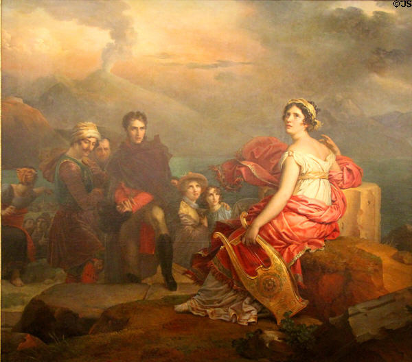 Corinne au Cap Misène painting (1819) by François Gérard at Beaux-Arts Museum. Lyon, France.