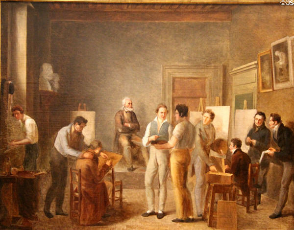 Classe de Révoil à l'École des Beaux-Arts de Lyon painting by Jean-Marie Jacomin at Beaux-Arts Museum. Lyon, France.