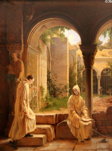 Comminges & Adelaide at a Trappist Convent painting (1844) by Fleury Richard at Beaux-Arts Museum. Lyon, France.