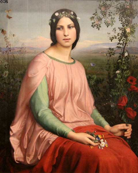 Flowers of the Field painting (1845) by Louis Janmot at Beaux-Arts Museum. Lyon, France.
