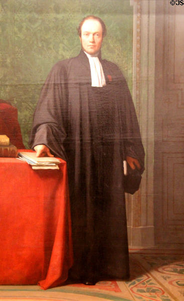 Portrait of lawyer Gustave Louis Chaix d'Est-Ange (1844) by Hippolyte Flandrin at Beaux-Arts Museum. Lyon, France.