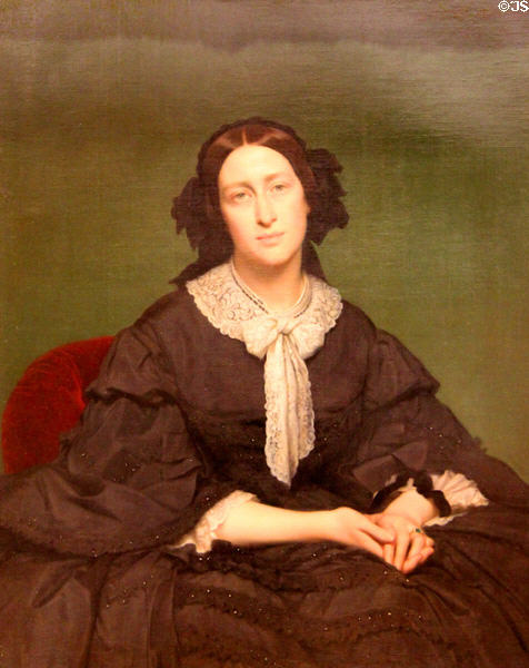 Portrait of Mme George Brölemann (1860) by Hippolyte Flandrin at Beaux-Arts Museum. Lyon, France.