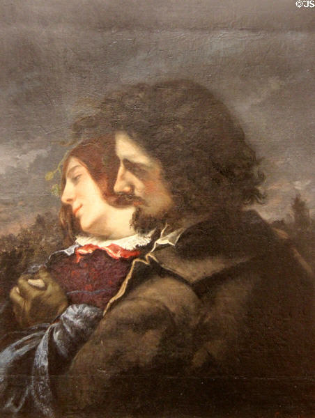 Happy Lovers painting (1844) by Gustave Courbet at Beaux-Arts Museum. Lyon, France.