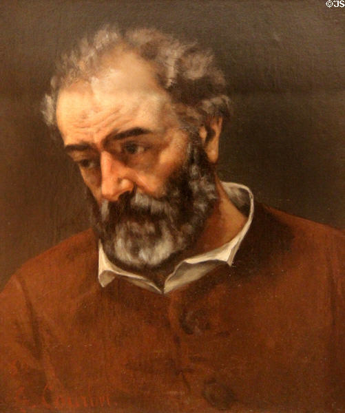 Portrait of painter Paul Chenavard (1868) by Gustave Courbet at Beaux-Arts Museum. Lyon, France.