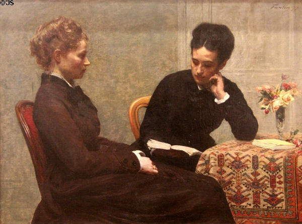 Reading painting (1877) by Henri Fantin-Latour at Beaux-Arts Museum. Lyon, France.