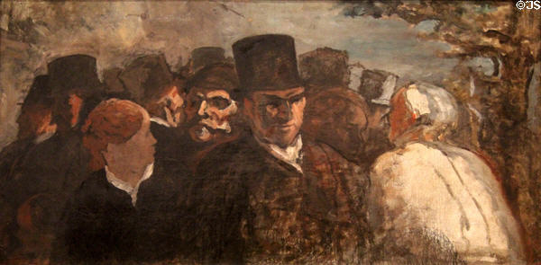 Passants painting (c1858-60) by Honoré Daumier at Beaux-Arts Museum. Lyon, France.