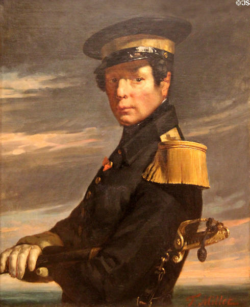 A marine officer painting (1845) by Jean-François Millet at Beaux-Arts Museum. Lyon, France.