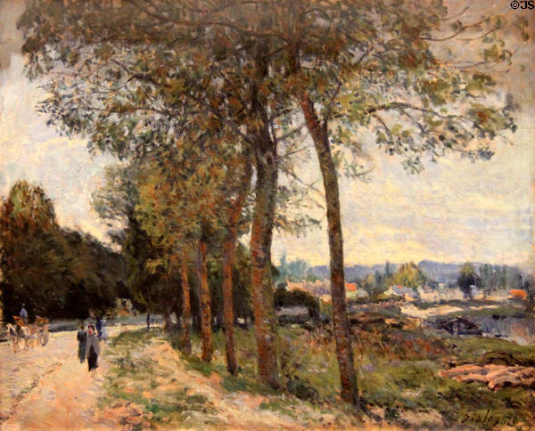 La Seine at Marly painting (1876) by Alfred Sisley at Beaux-Arts Museum. Lyon, France.