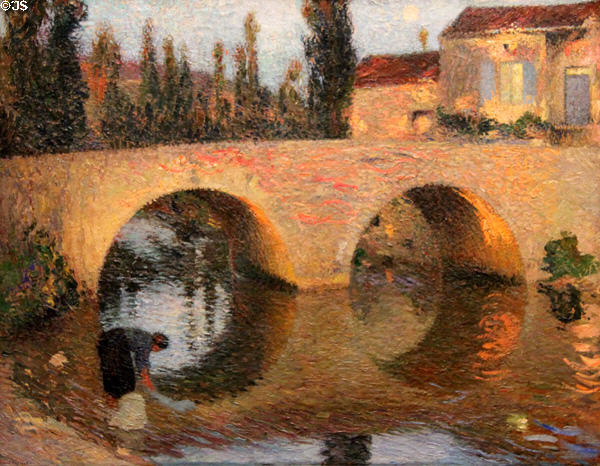 Le Pont de Labastide-du-Vert painting (1903-9) by Henri Martin at Beaux-Arts Museum. Lyon, France.
