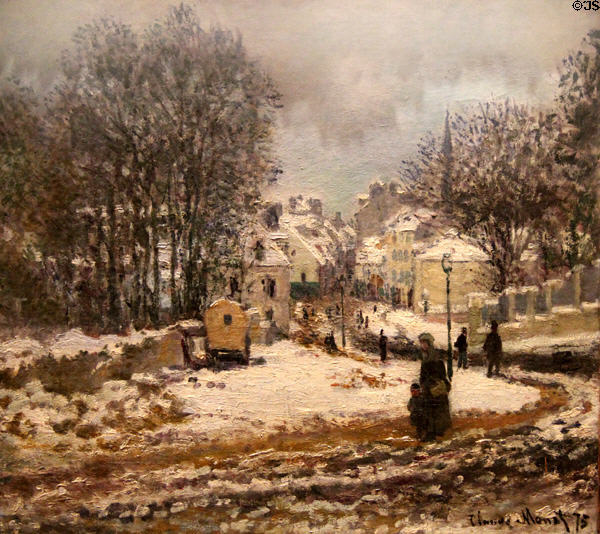L'Entrée de la Grande-Rue à Argenteuil, l'hiver painting (1875) by Claude Monet at Beaux-Arts Museum. Lyon, France.