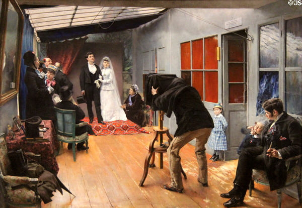 Wedding at Photographer painting (1879) by Pascal Dagnan-Bouveret at Beaux-Arts Museum. Lyon, France.