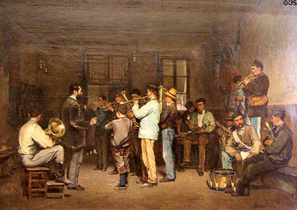 La Fanfare de Bois-le-Roi painting (1881) by Antoine Bail at Beaux-Arts Museum. Lyon, France.
