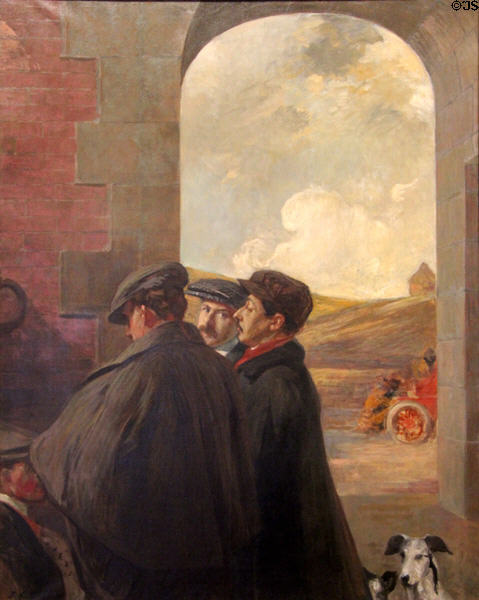 La Panne, Les Hommes painting (1901-5) by Jacques-Emile Blanche at Beaux-Arts Museum. Lyon, France.