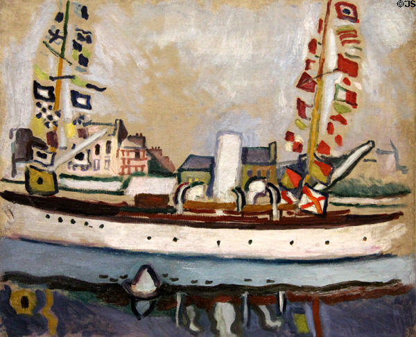 English Yacht painting (1906) by Raoul Dufy at Beaux-Arts Museum. Lyon, France.