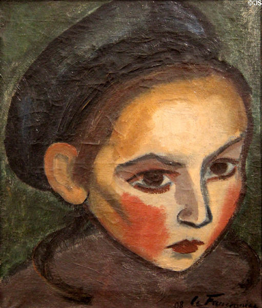 Child's head painting (1908) by Henri Le Fauconnier at Beaux-Arts Museum. Lyon, France.