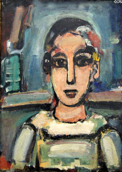 Pierrot painting (c1928-9) by Georges Rouault at Beaux-Arts Museum. Lyon, France.