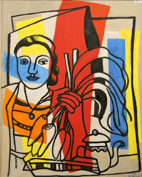 Turnip bunch painting (1951) by Fernand Léger at Beaux-Arts Museum. Lyon, France.