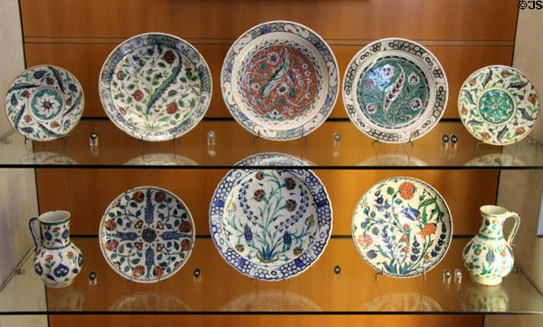 Ottoman Turkish ceramic plates (late 16thC) at Beaux-Arts Museum. Lyon, France.