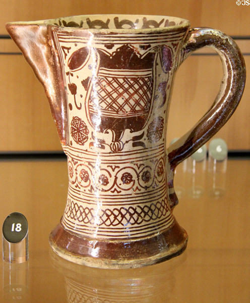 Ceramic pitcher from Aragon (late 16th - early 17thC) at Beaux-Arts Museum. Lyon, France.