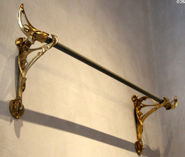 Art nouveau curtain rod from Guimard Hotel (1909-12) by Hector Guimard at Beaux-Arts Museum. Lyon, France.