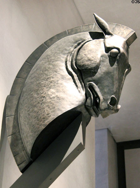 Forged iron horse head (early 20thC) by Michel Zadounaïsky at Beaux-Arts Museum. Lyon, France.