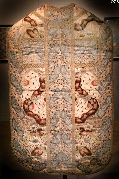 Embroidered chasuble back (c1765) from Lyon at Musées des Tissus. Lyon, France.