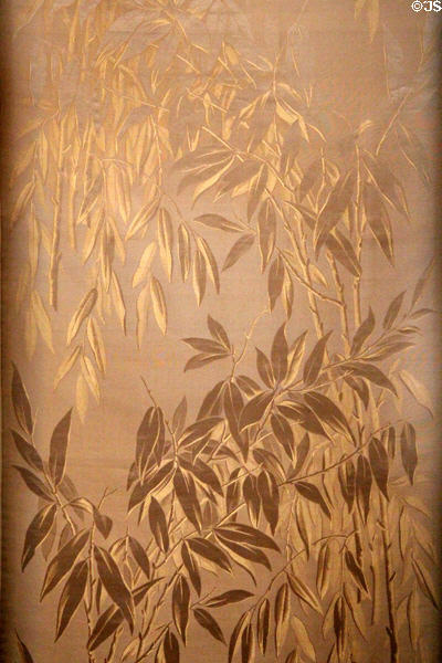 Silk cloth with willow branch pattern (1889) by Chavent père et fils shown at l'Exposition universelle de Paris of 1889 at Musées des Tissus. Lyon, France.