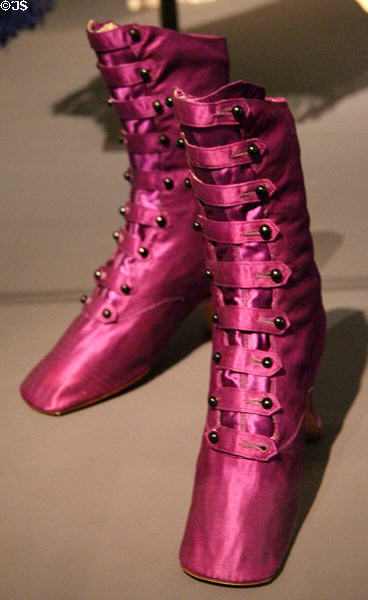 Silk boots (c1880) from France at Musées des Tissus. Lyon, France.