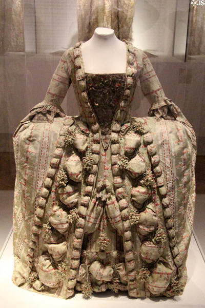 Silk court dress (c1750) from Lyon at Musées des Tissus. Lyon, France.