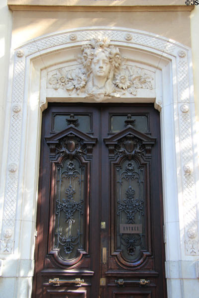 Entrance door at Lumière Museum. Lyon, France.
