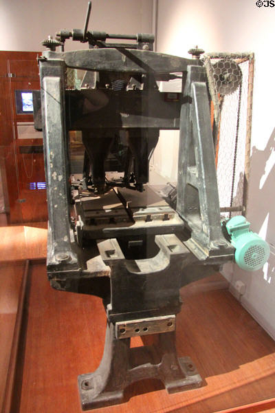Laminator for production of Autochrome film an invention of Louis Lumière at Lumière Museum. Lyon, France.