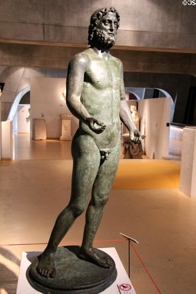 Bronze statue of Neptune? (2ndC) found in Rhone River at Gallo Roman Museum. Lyon, France.