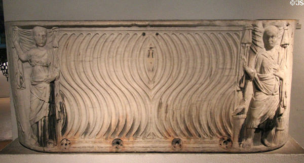 Strigil sarcophagus (3rd-4thC) at Gallo Roman Museum. Lyon, France.