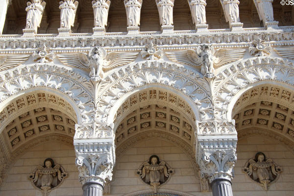 Entrance arches of Basilique Notre-Dame de Fourvière. Lyon, France.