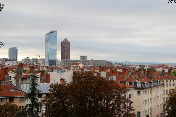 View of Lyon from Croix-Rousse area. Lyon, France.