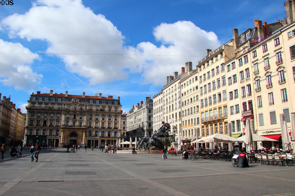Overview of Place des Terreaux. Lyon, France.