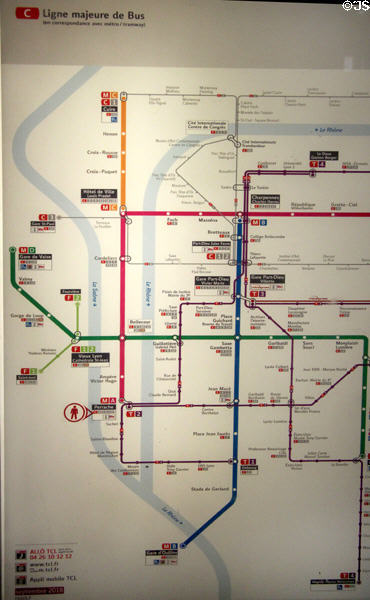 Lyon Metro map. Lyon, France.