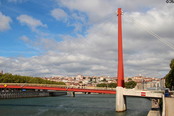 Palais de Justice footbridge (1981) over Saône River. Lyon, France.