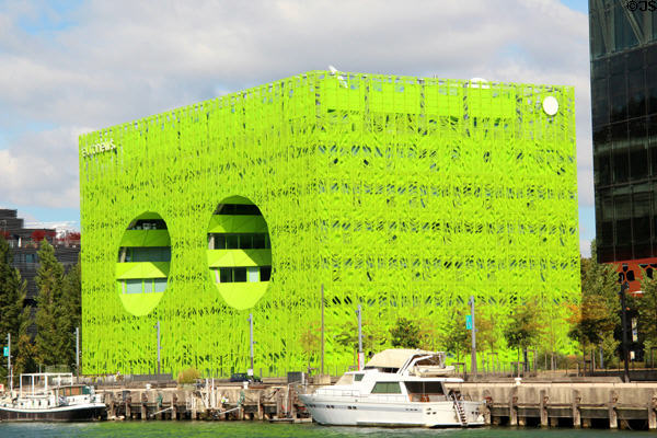 Euronews building (2015) (56 quai Rambaud) in Confluence district. Lyon, France. Architect: Jakob + MacFarlane Architects.