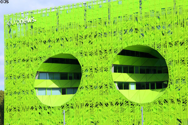 Facade of Euronews building (2015) in Confluence district. Lyon, France.