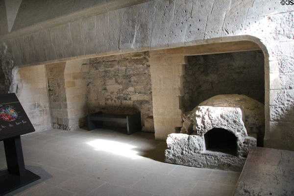 Fireplace arch & oven in treasure room at Papal Palace. Avignon, France.