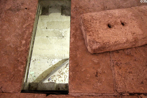 Hidden underfloor safe in treasure room at Papal Palace. Avignon, France.