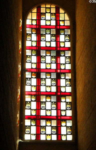 Stained glass in treasure room at Papal Palace. Avignon, France.