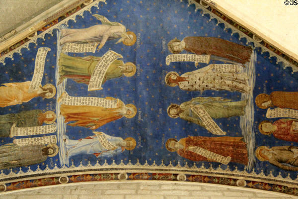 Ceiling painted with old testament figures at Papal Palace. Avignon, France.