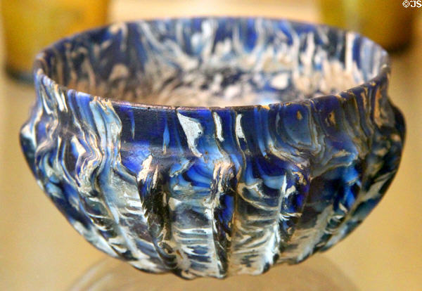 Blue & white Imperial Roman glass bowl (1stC) at Papal Palace. Avignon, France.